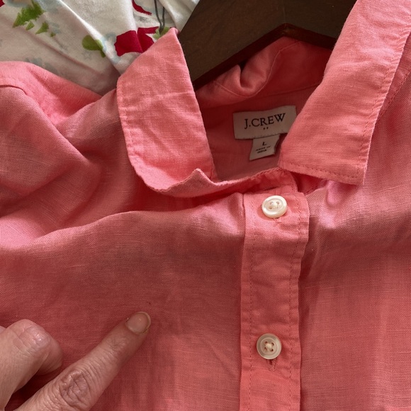 J Crew linen long sleeve lightweight button up, size L. Good condition - Picture 7 of 8